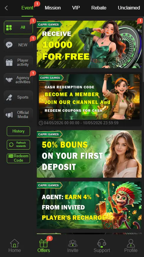 Capri Game Bonuses logo